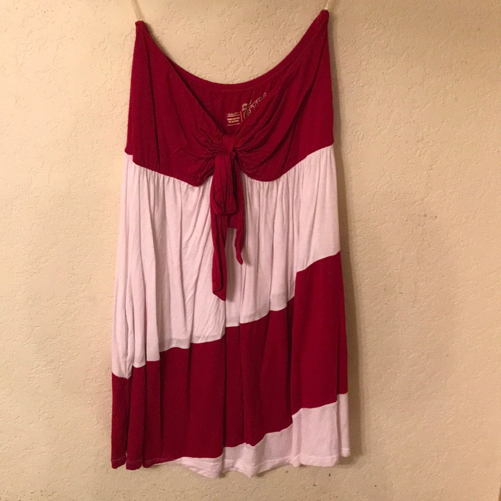 White and red boomer sooner sleeveless mini dress
